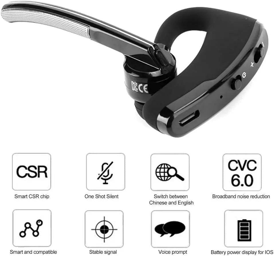 Bluetooth Earpiece Wireless Headset Noise Cancelling Headphones Driver Trucker zyvraxen