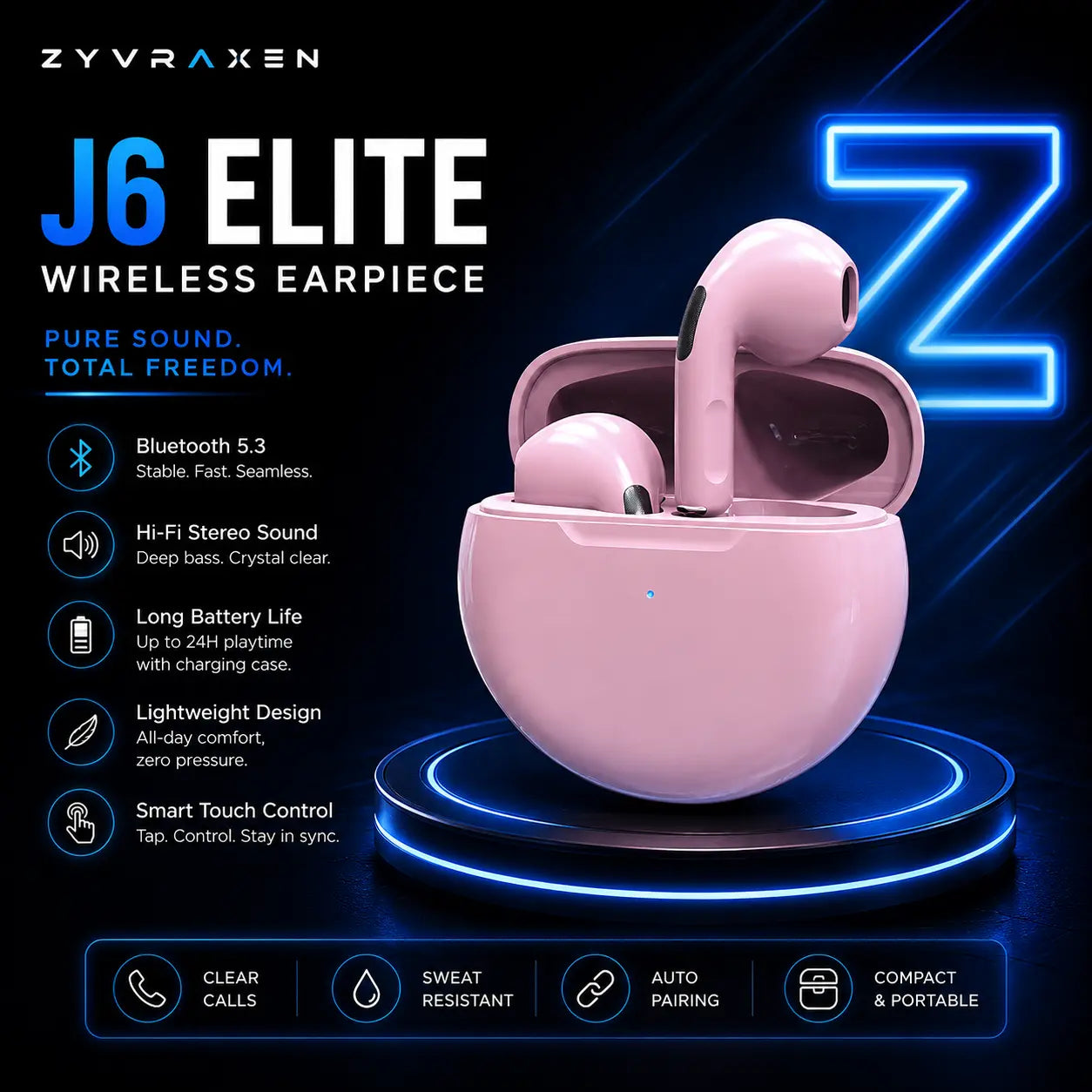 J6 Elite Wireless Earpiece zyvraxen